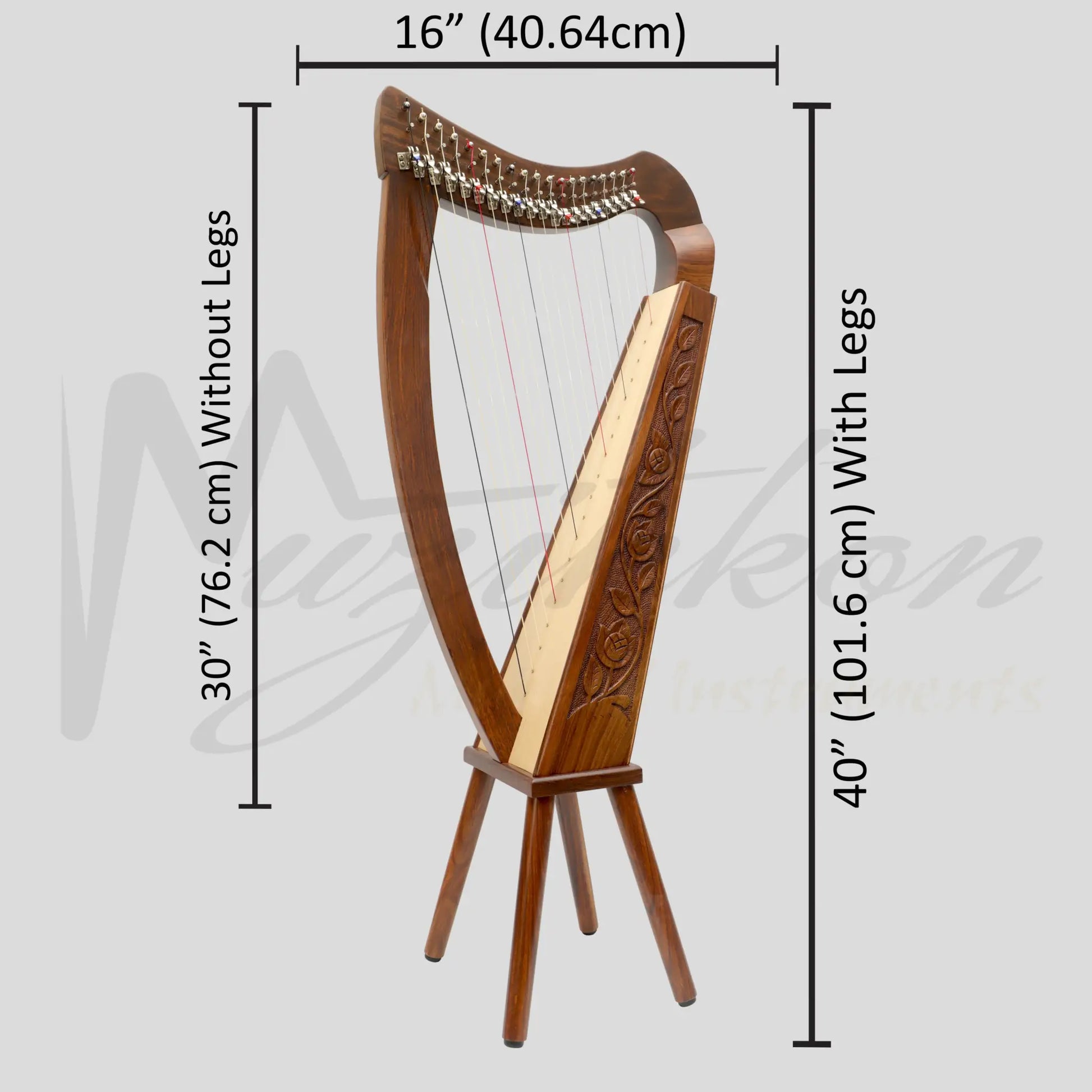 19 Strings Trinity Harp Rosewood