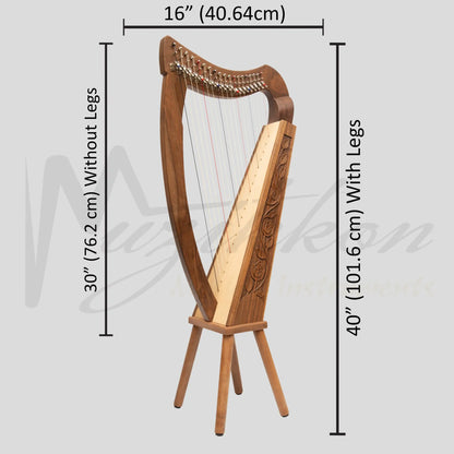 19 Strings Trinity Harp Walnut