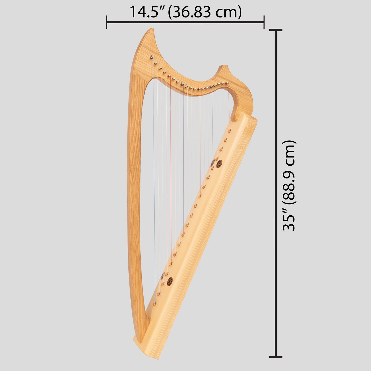 Muzikkon Gothic Harp 19 String Ashwood
