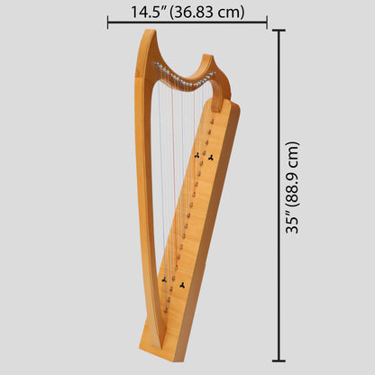 Muzikkon Gothic Harp 19 String Beechwood