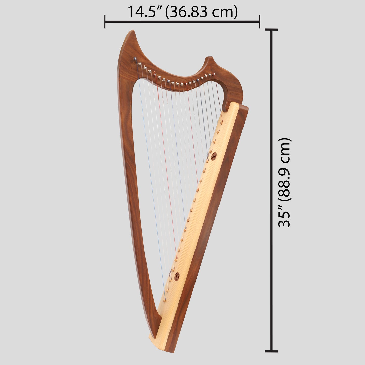 Muzikkon Gothic Harp 19 String Rosewood