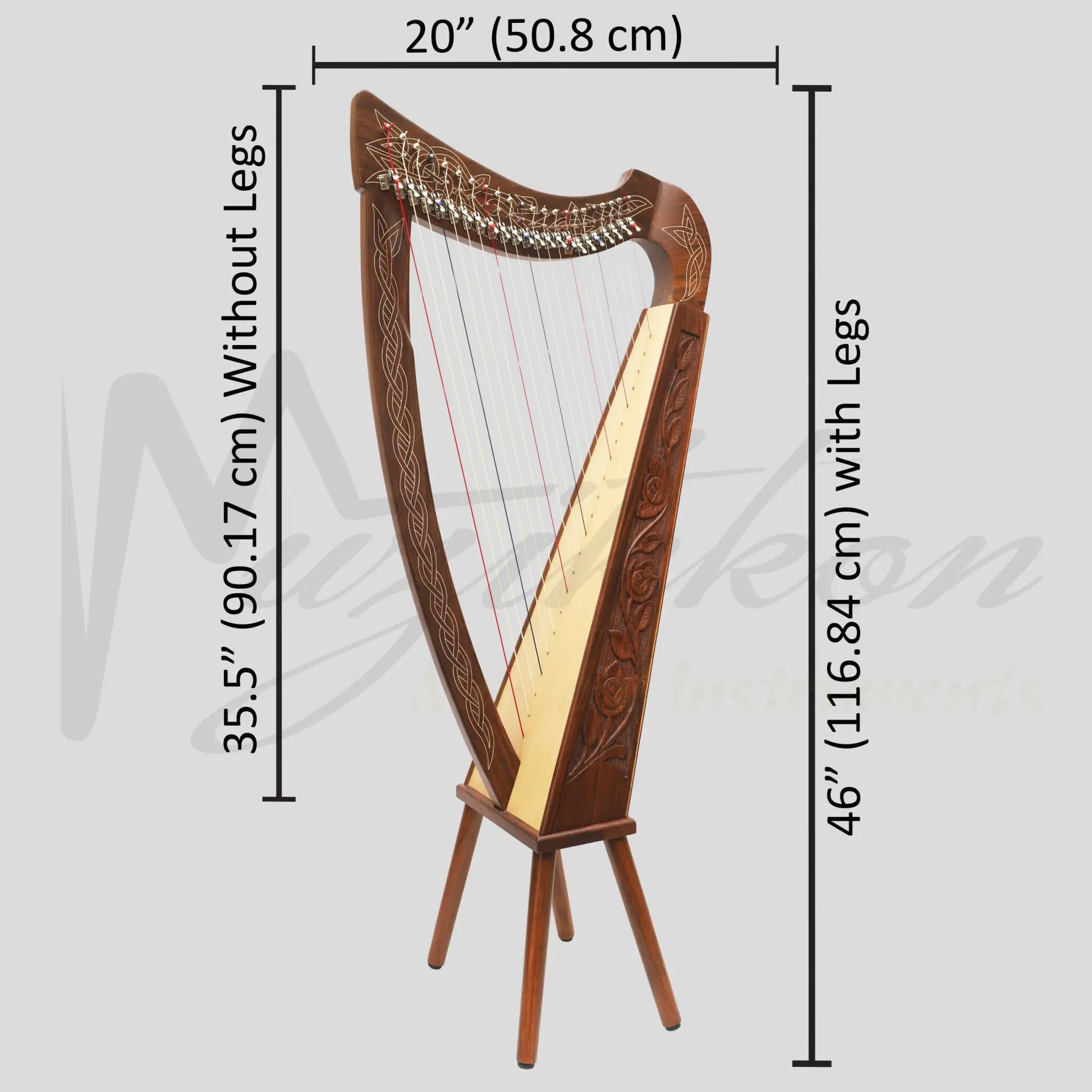 22 String Boru Harp Rosewood