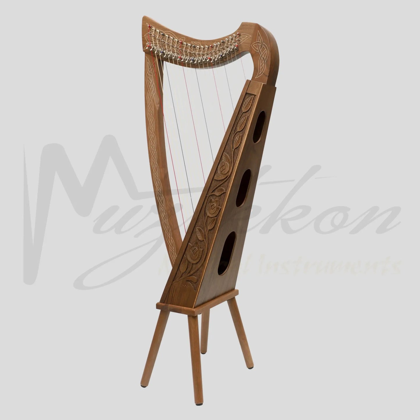 22 String Boru Harp Walnut