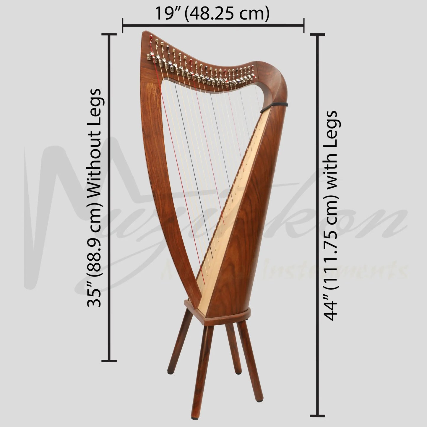 22 String Claddagh Harp Rosewood