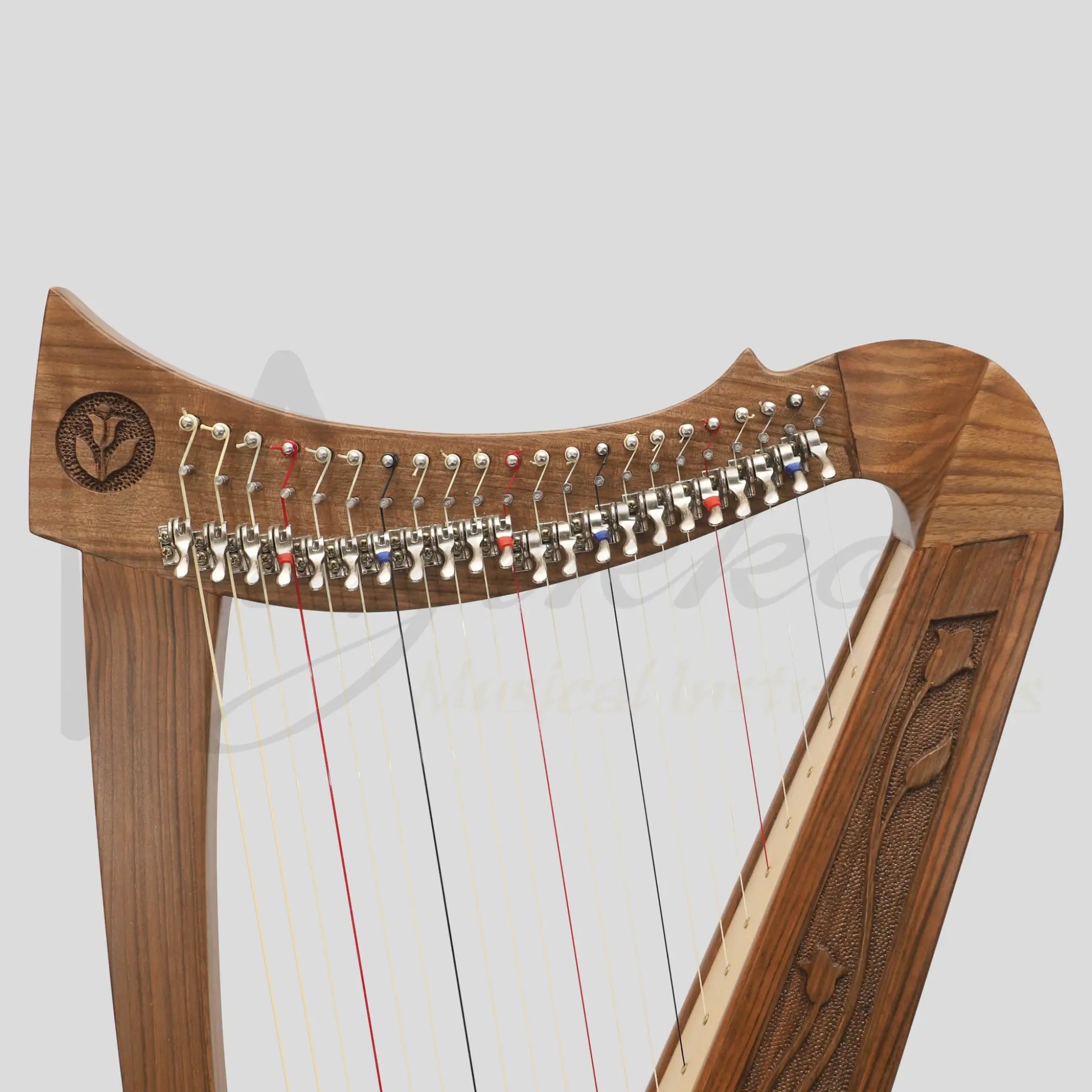 22 Strings Trinity Crested Harp Walnut