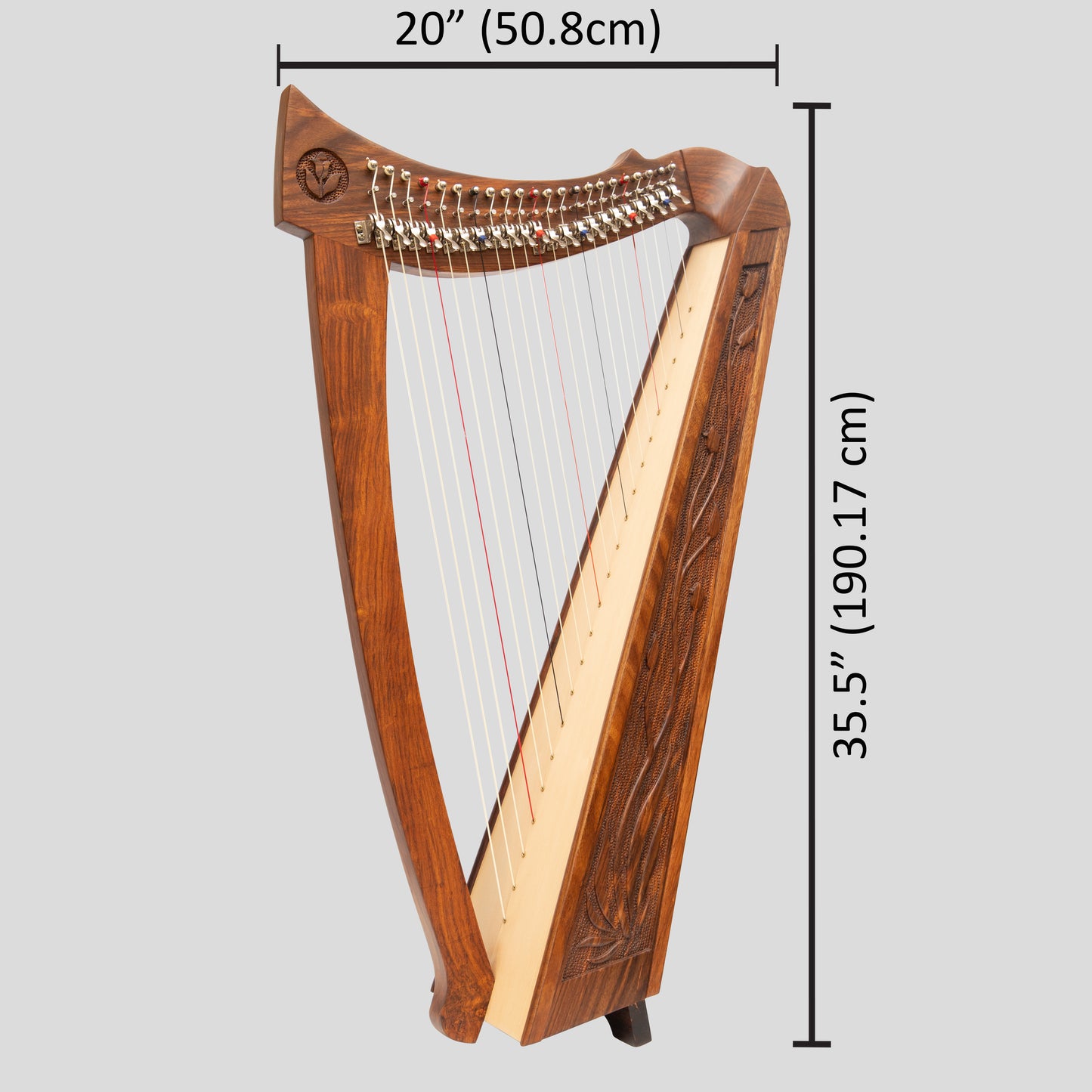 22 Strings Trinity Crested Harp Rosewood