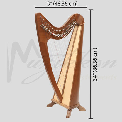 24 String Claddagh Harp Walnut