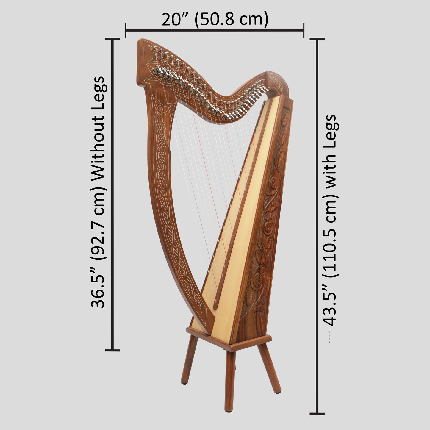 27 String Boru Harp Rosewood