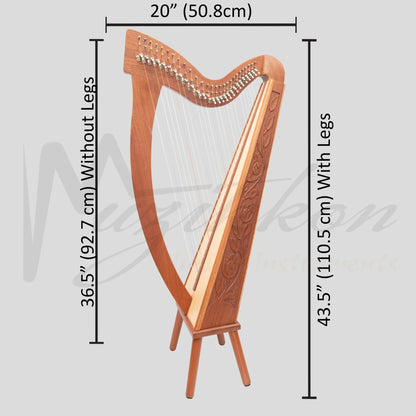 27 String Trinity Harp Mahogany