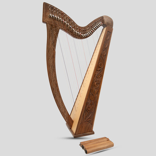 27 String Boru Harp Walnut