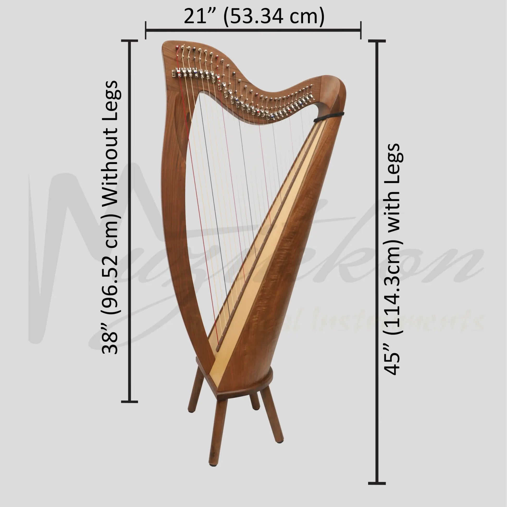 28 String Claddagh Harp Walnut