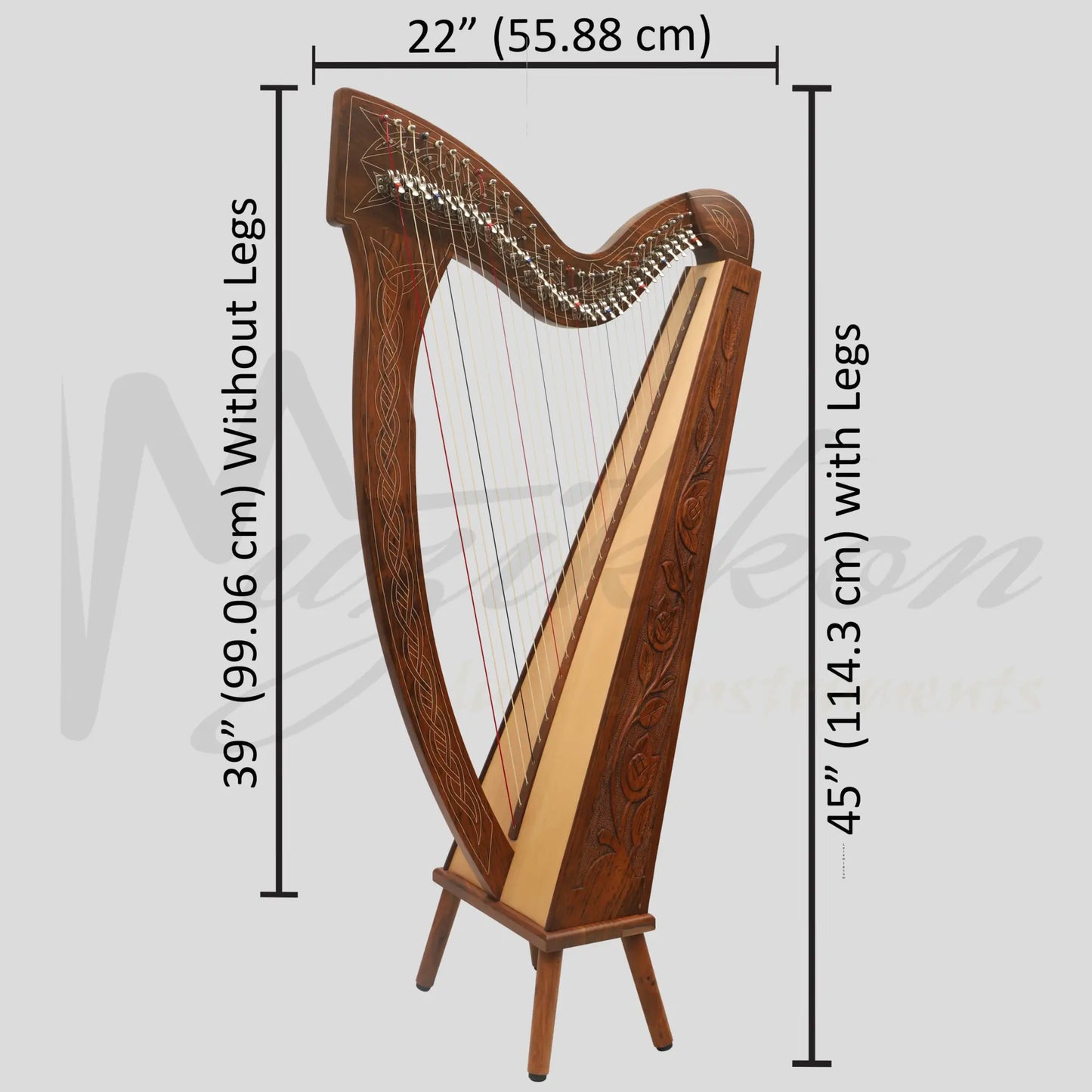 29 String Boru Harp Rosewood