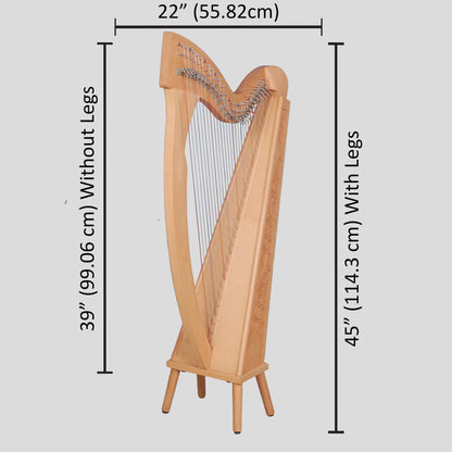 29 Strings Trinity Harp Beechwood