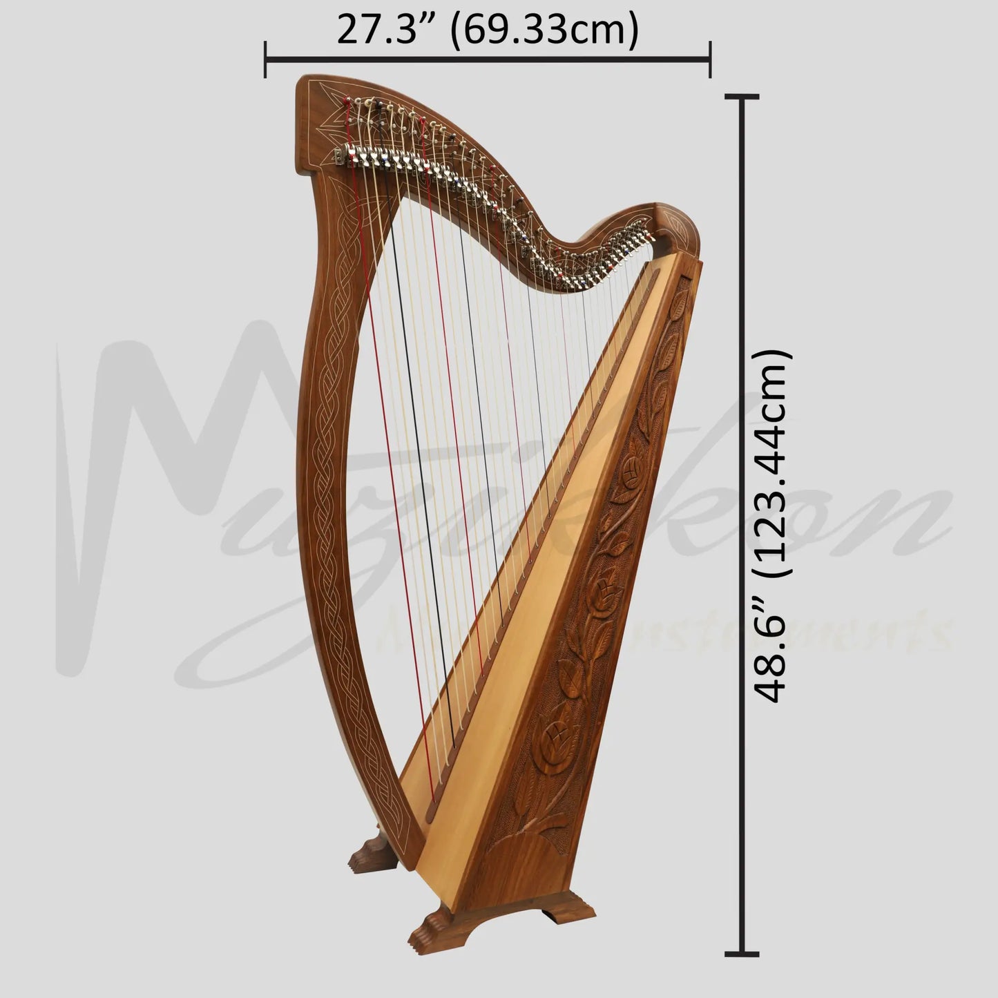 36 String Muzikkon Boru Harp Rosewood