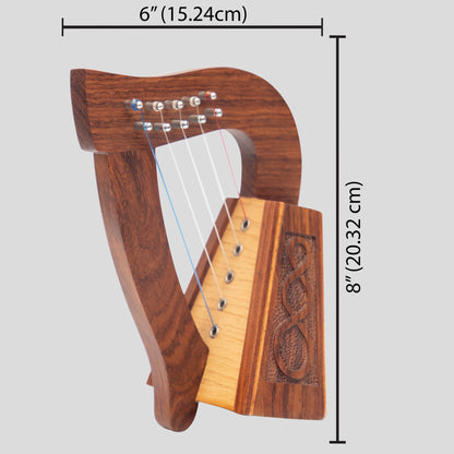 O'carolan Harp, 5 String Rosewood Knotwork