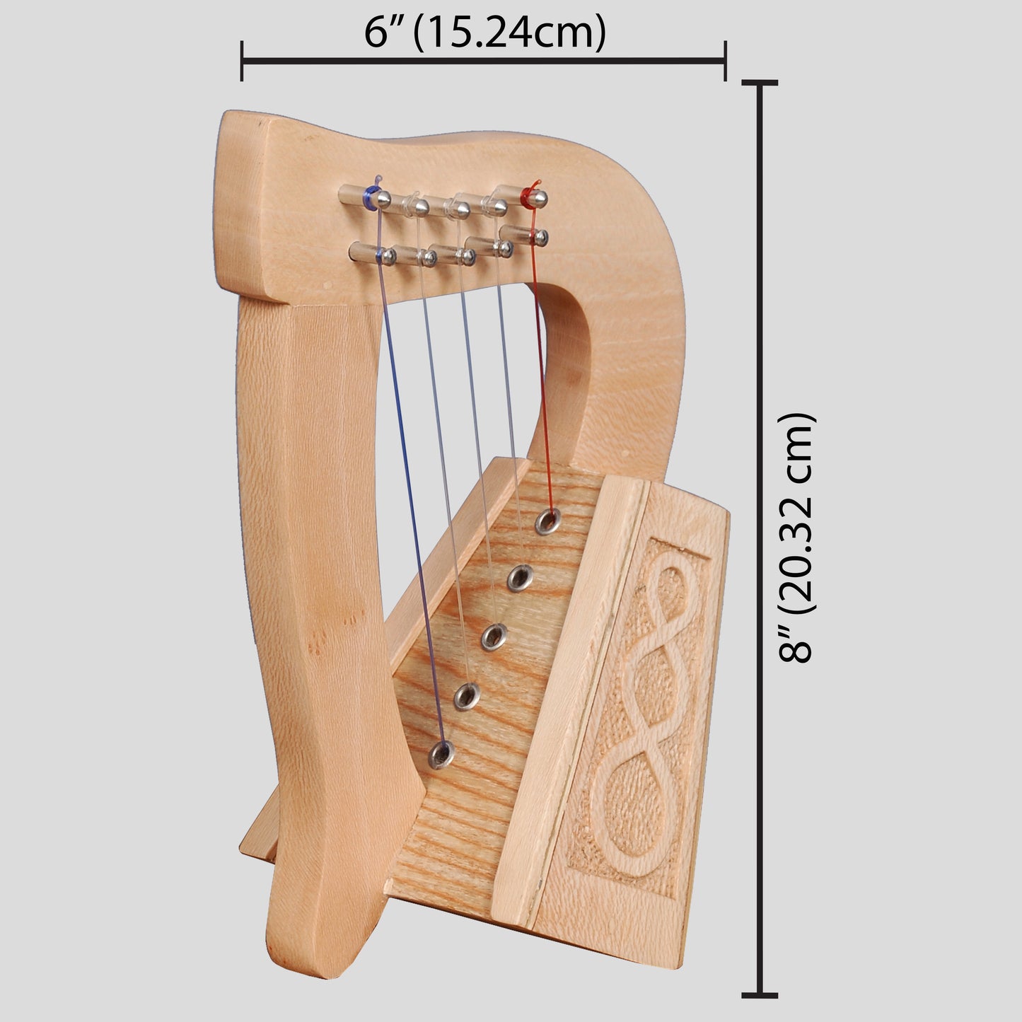 O'Carolan Harp, 5 String Lacewood Knotwork