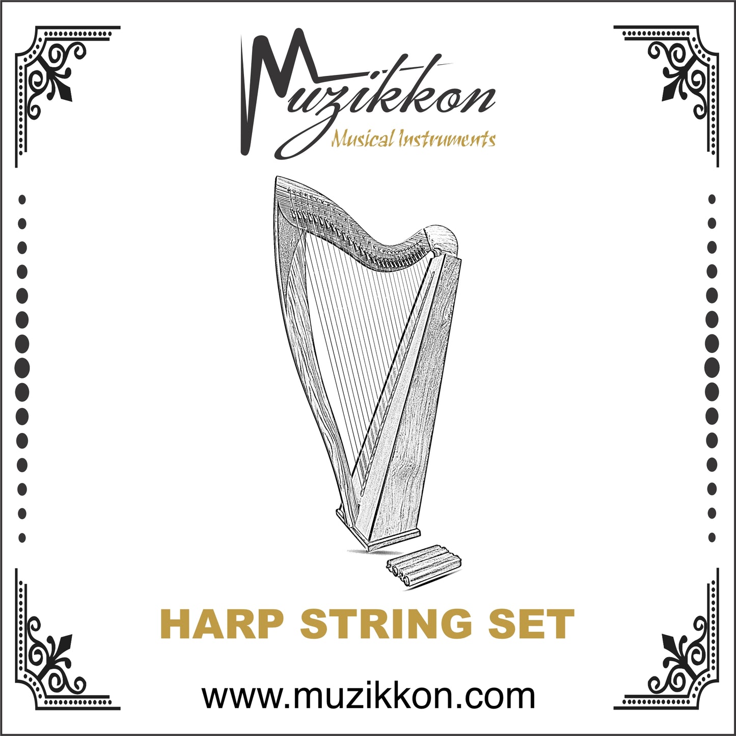 22 String Ard Ri Harp String Set