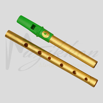 Clare Irish Tin Whistle 2 Part In D Brass Green