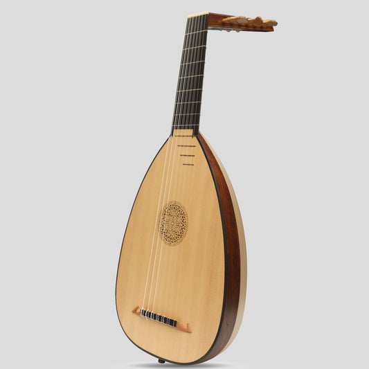 Muzikkon Descant Lute 7 Course Variegated Rosewood Lacewood