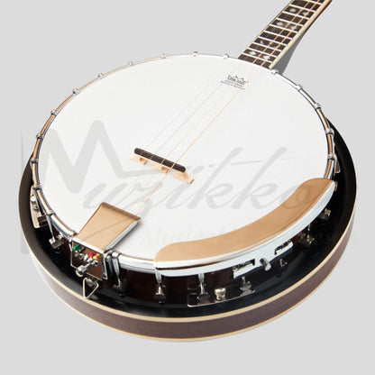 Heartland 4 String 17 Fret Irish Tenor Banjo Left Handed Player Series With Closed Solid Back