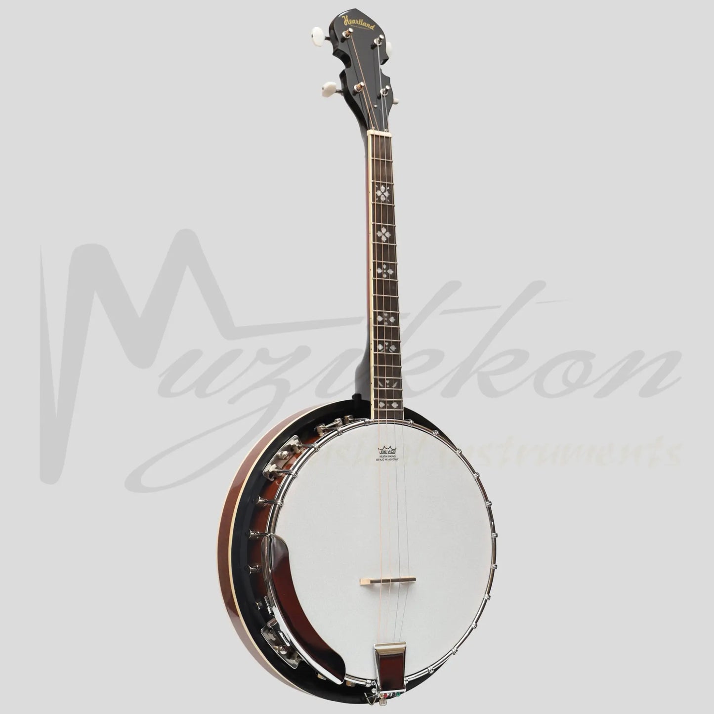 Heartland 4 String 17 Fret Irish Tenor Banjo Player Series With Closed Solid Back Sunburst Finish