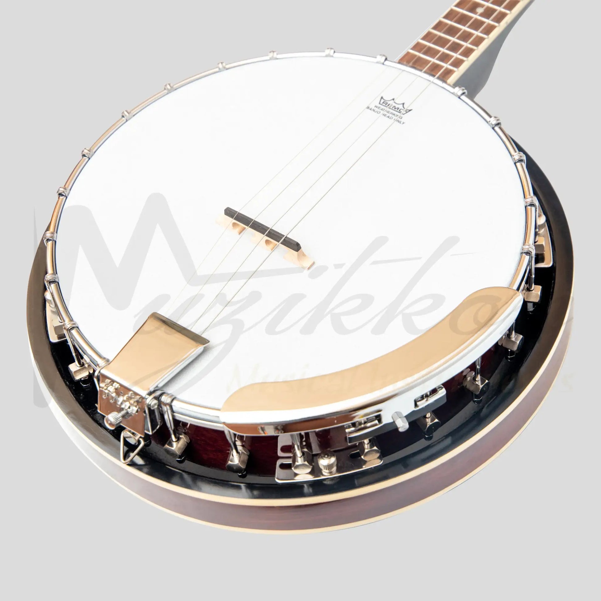 Heartland 4 String Banjo 19 Frets Irish Tenor Left Handed 24 Bracket With Closed Solid Back