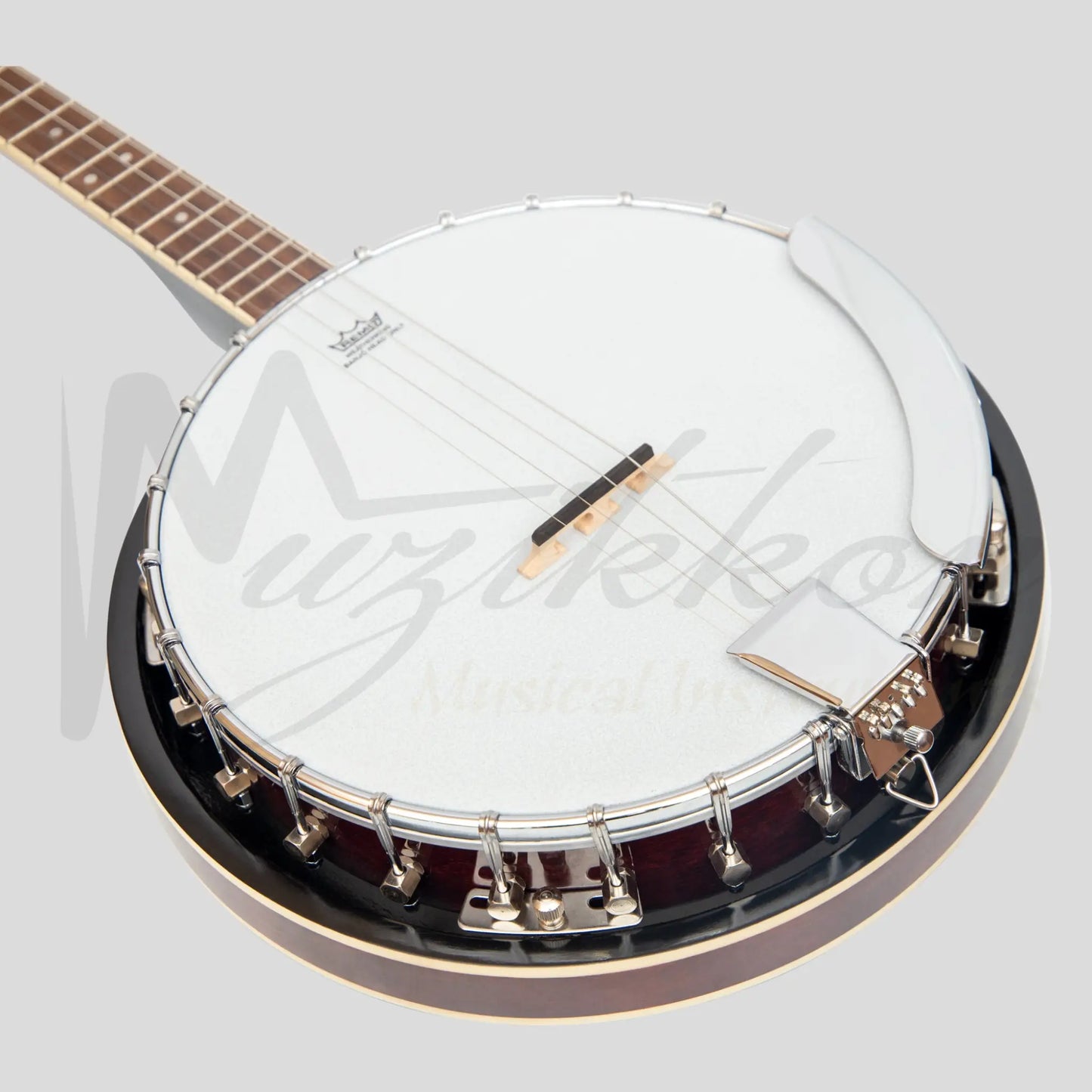 Heartland 4 String Banjo 19 Frets Irish Tenor Left Handed 24 Bracket With Closed Solid Back