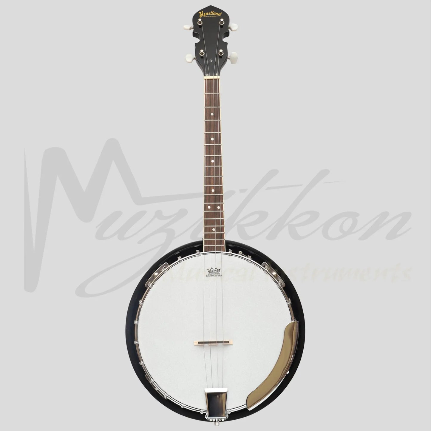 Heartland 4 String Banjo Closed Solid Back 17 Fret Left Handed Irish Tenor Short Scale