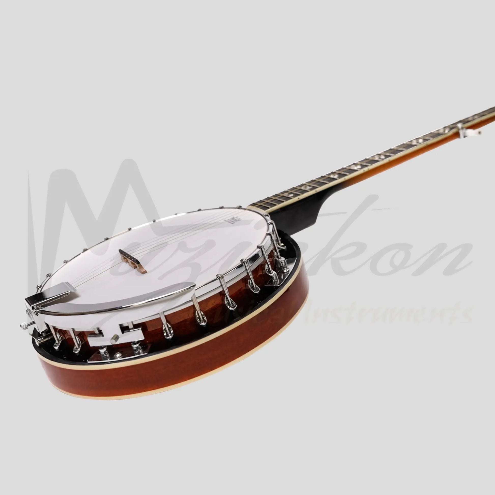 Heartland 5 String Irish Banjo Left Handed Player Series 24 Bracket With Closed Solid Back Sunburst