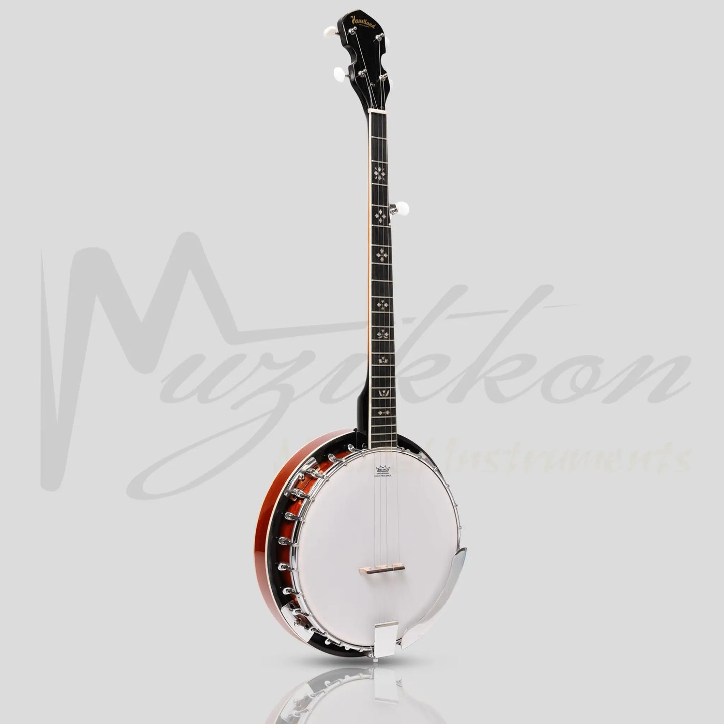 Heartland 5 String Irish Banjo Left Handed Player Series 24 Bracket With Closed Solid Back Sunburst