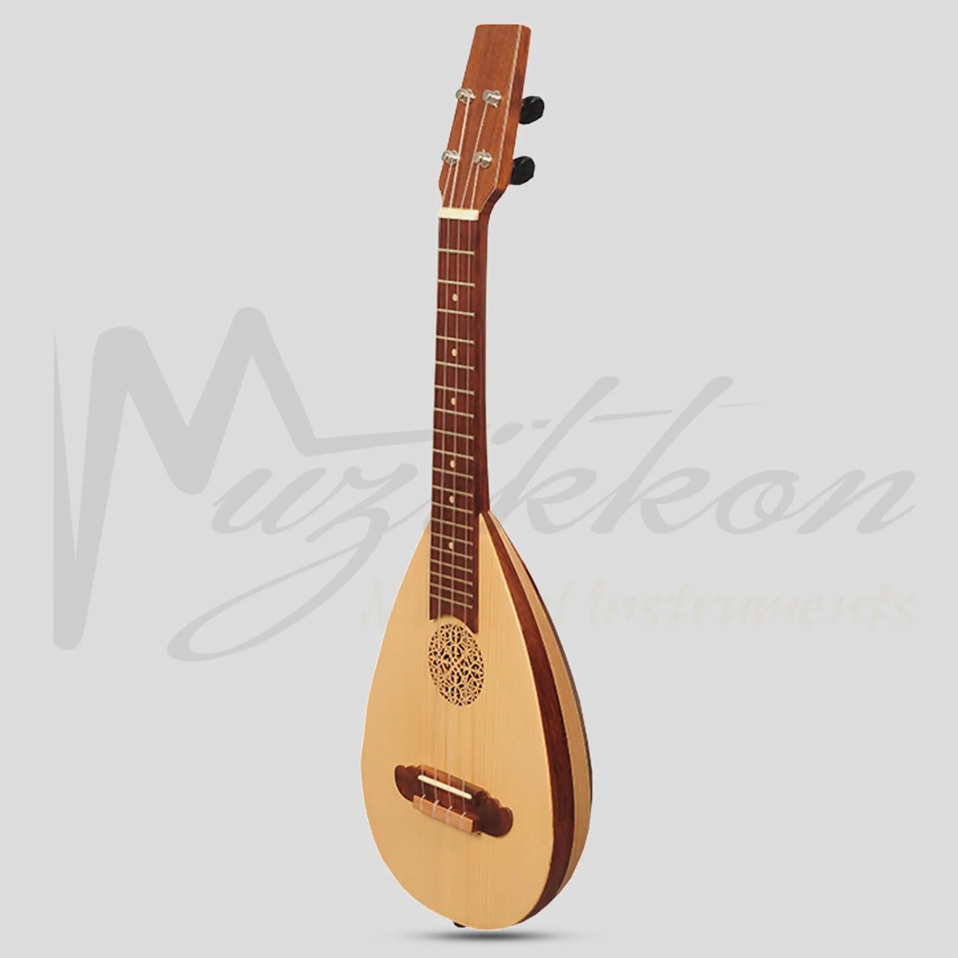 Heartland Baroque Ukulele 4 String Baritone Variegated Rosewood And Lacewood