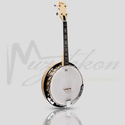 Heartland Deluxe Irish Tenor Banjo 17 Frets Left Handed 24 Bracket Closed Solid Back Maple Finish