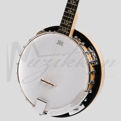 Heartland Deluxe Irish Tenor Banjo Left Handed 19 Frets 24 Bracket Closed Solid Back Maple Finish