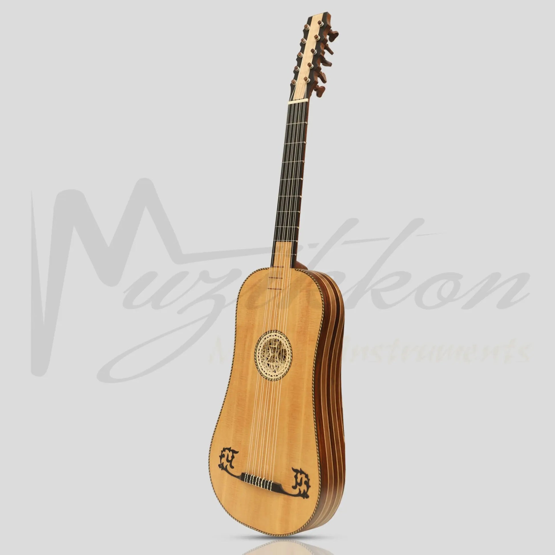 Heartland Sellas Baroque Guitar 5 Course Left Hand Variegated Walnut Rosewood