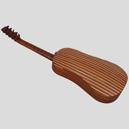 Heartland Sellas Baroque Guitar, 5 Course Left Hand Variegated Walnut Rosewood