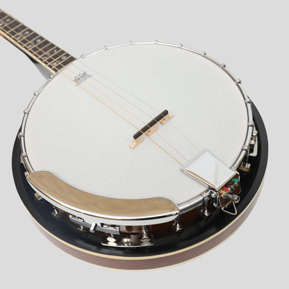 Heartland 4 String 17 Fret Irish Tenor Banjo Player Series with Closed Solid Back Sunburst Finish