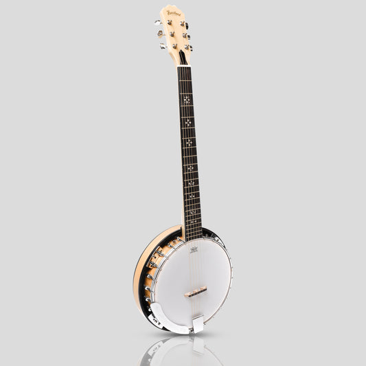 Heartland 6 String Deluxe Irish Banjo 24 Bracket with Closed Solid Back Maple Finish