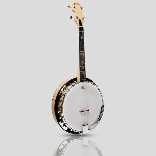 Heartland Deluxe Irish Tenor Banjo 17 Frets Left Handed 24 Bracket Closed Solid Back Maple Finish