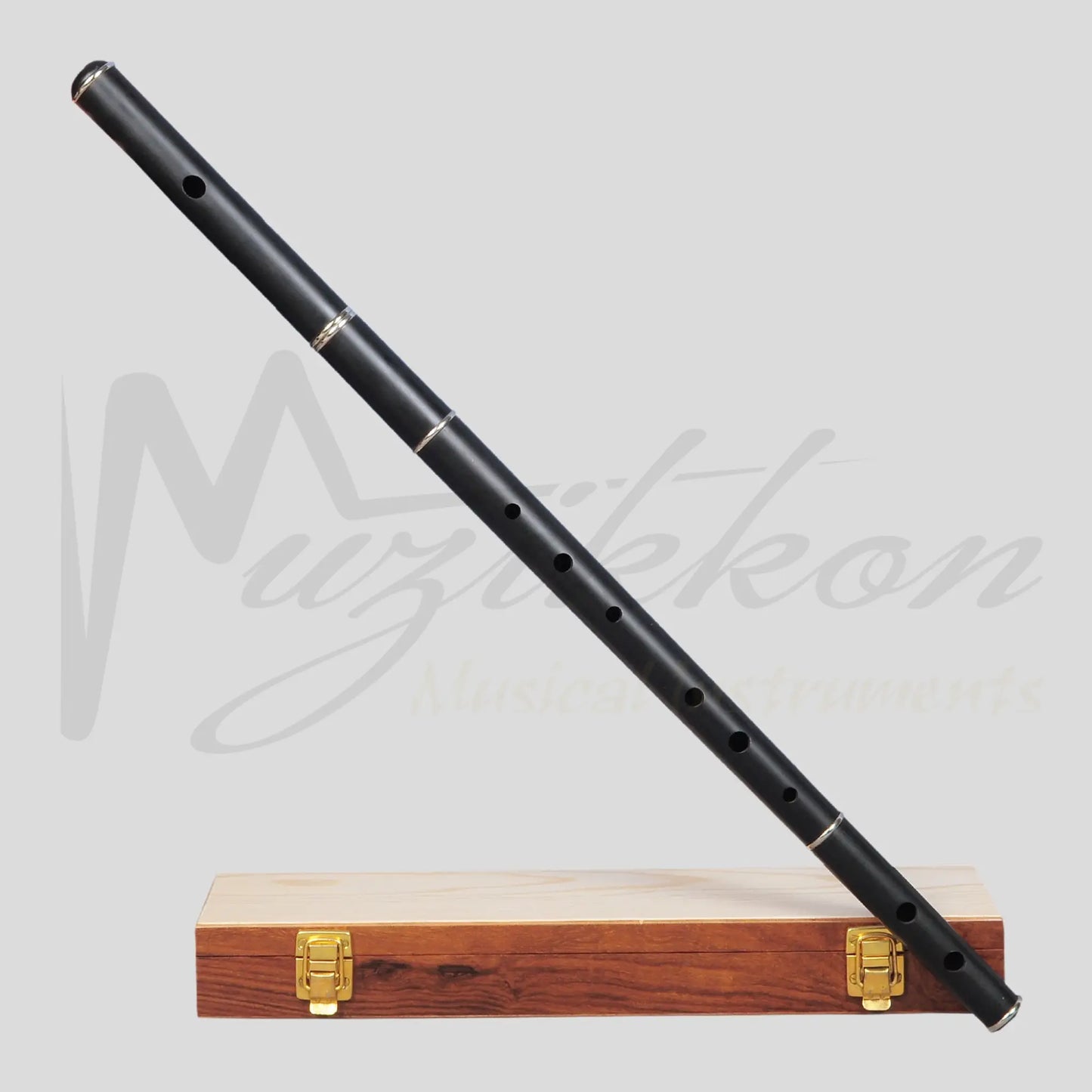 Irish Flute D Tune Ebony Wood With Tuning Slide With Wooden Case