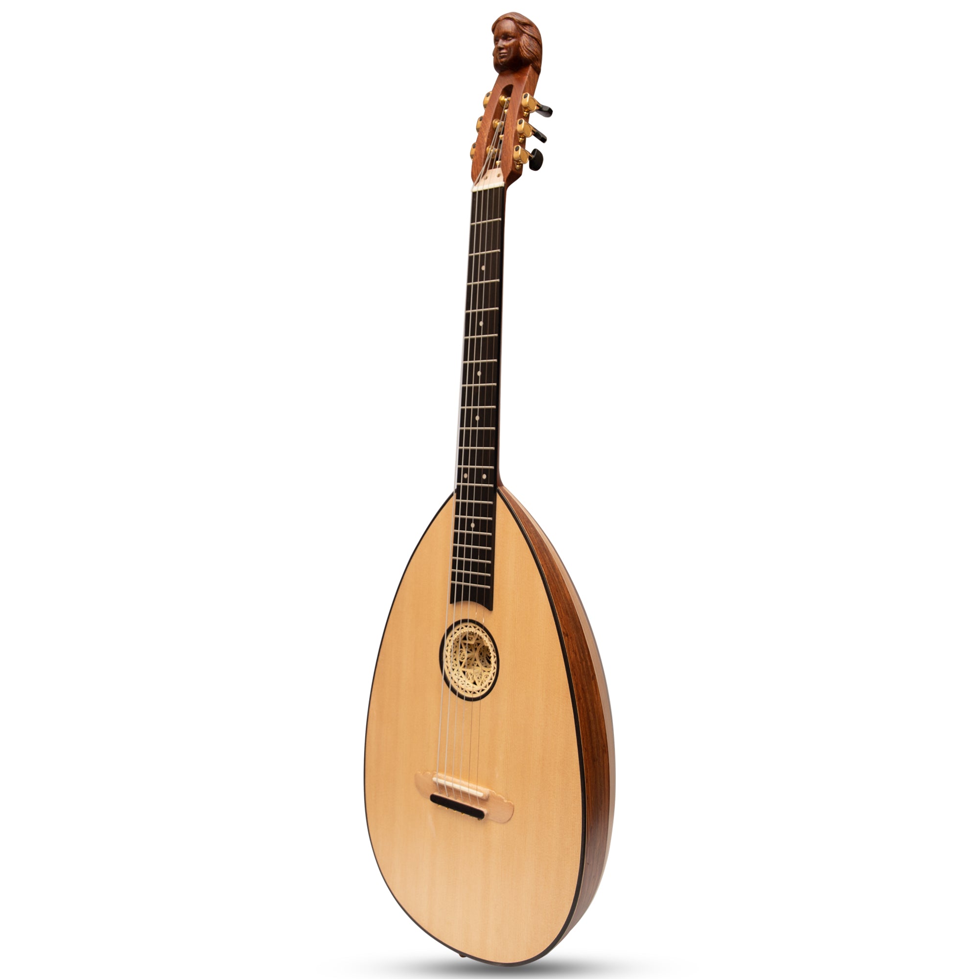 LUTE GUITAR, 6 STRING VARIEGATED LACEWOOD ROSEWOOD – Muzikkon