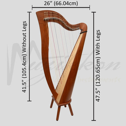 Mchugh Harp 29 String Mahogany Roundback