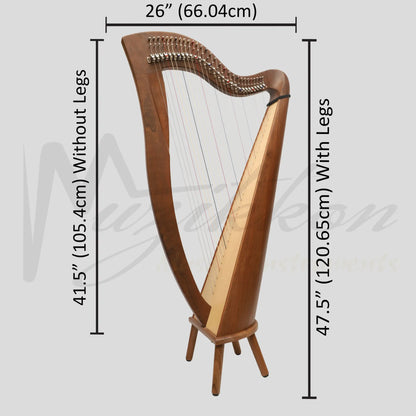 Mchugh Harp 29 Strings Round Back Walnut