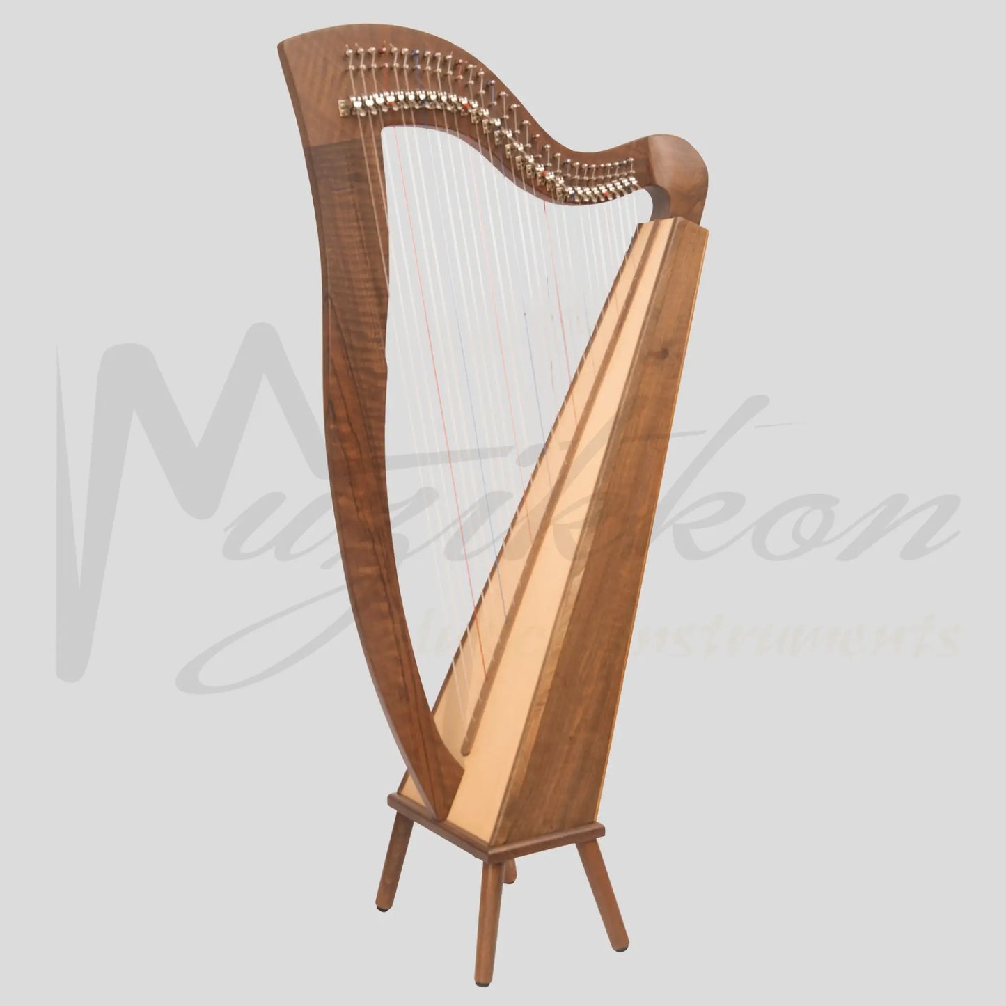 Mchugh Harp 29 Strings Walnut Wood Square Back