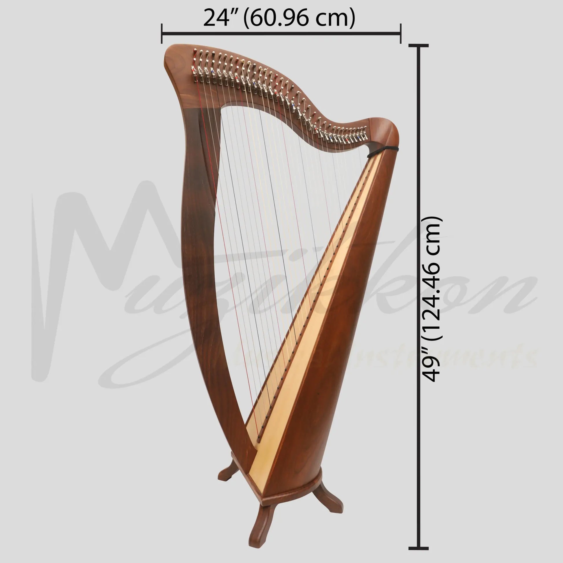 Mchugh Harp 34 Strings Rosewood Round Back