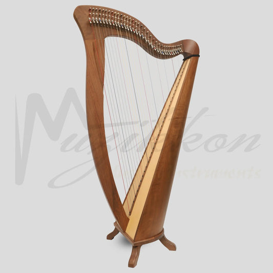 Mchugh Harp 34 Strings Walnut Wood Round Back