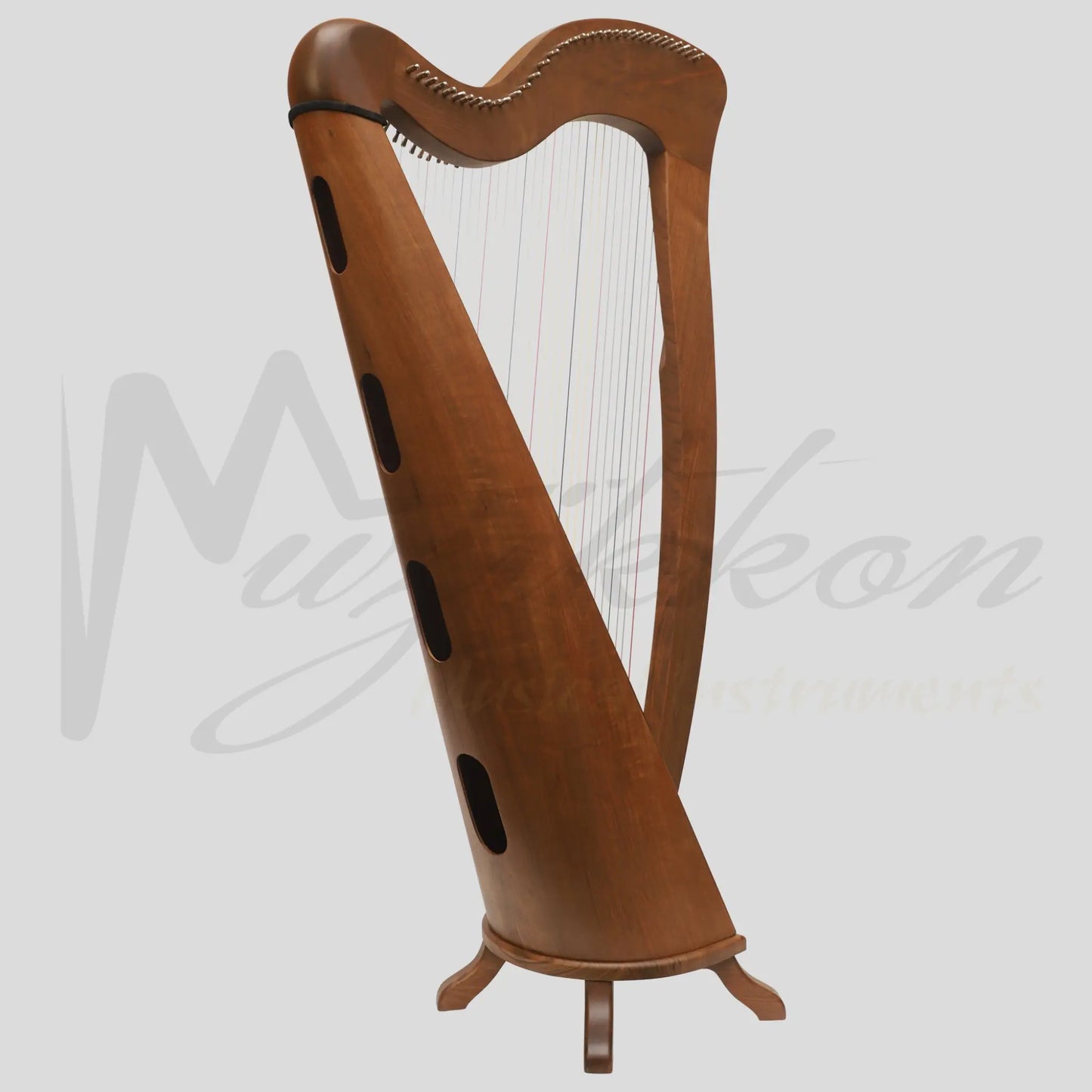 Mchugh Harp 34 Strings Walnut Wood Round Back