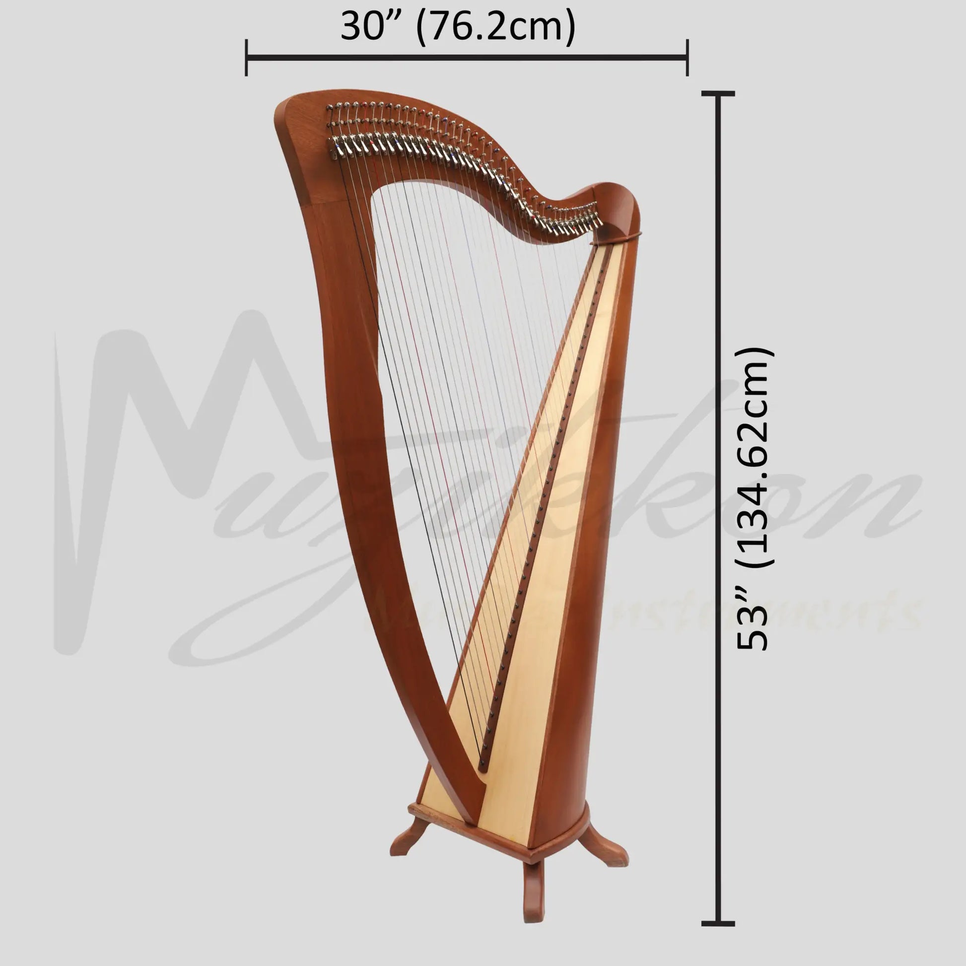 Mchugh Harp 38 Strings Mahogany Round Back