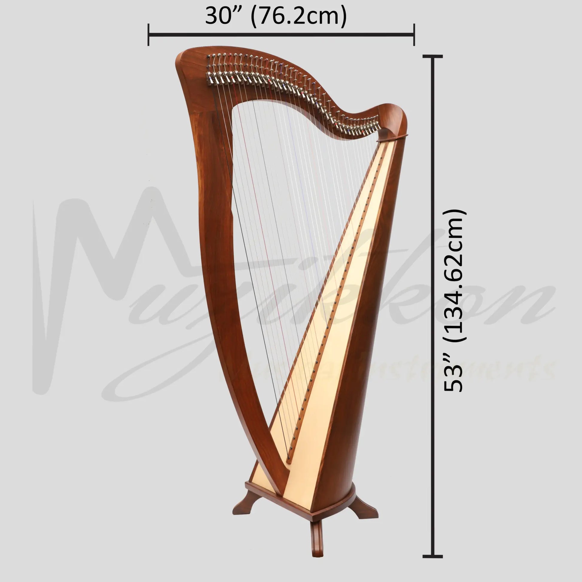 Mchugh Harp 38 Strings Rosewood Round Back