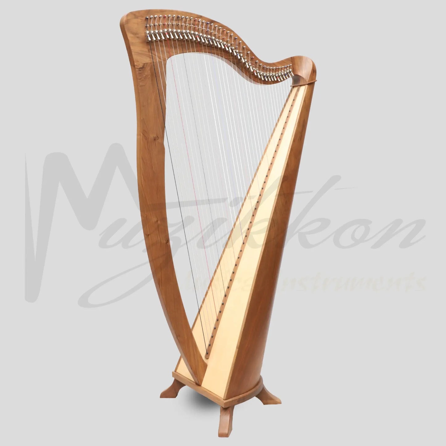 Mchugh Harp 38 Strings Walnut Wood Round Back