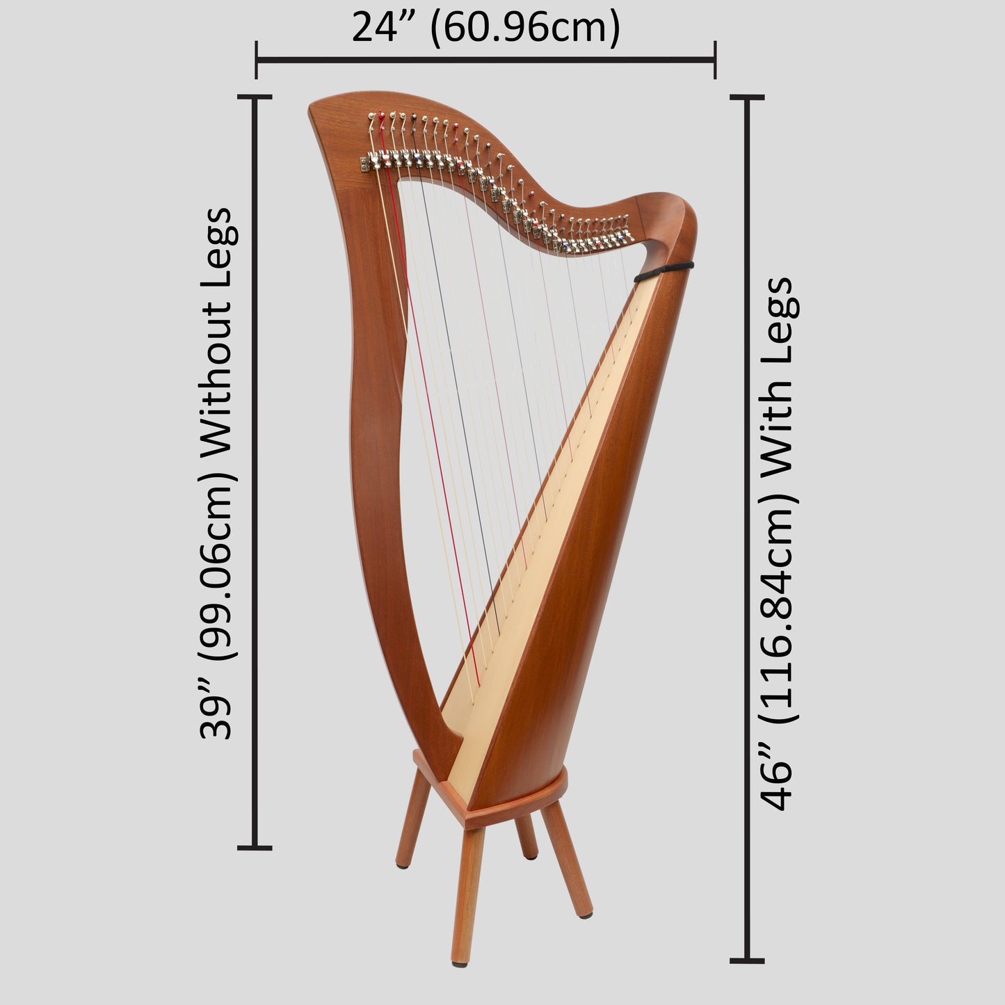 Muzikkon Mchugh Harp 27 Strings Mahogany Round Back